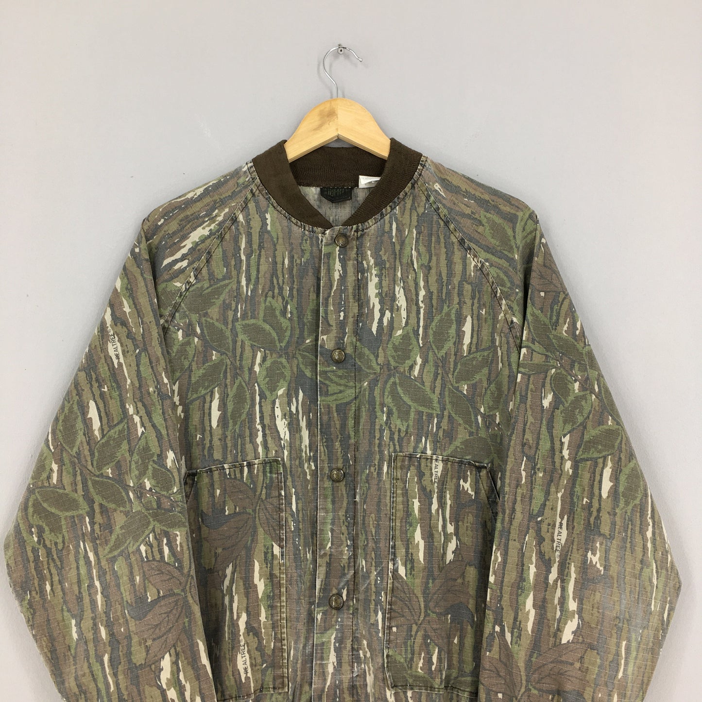 Camouflage Tree Button Jacket Medium