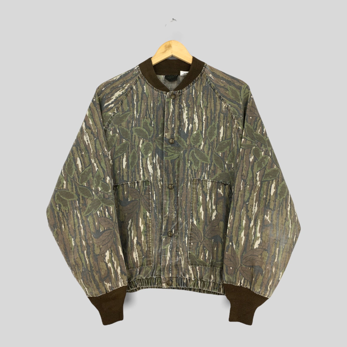 Camouflage Tree Button Jacket Medium