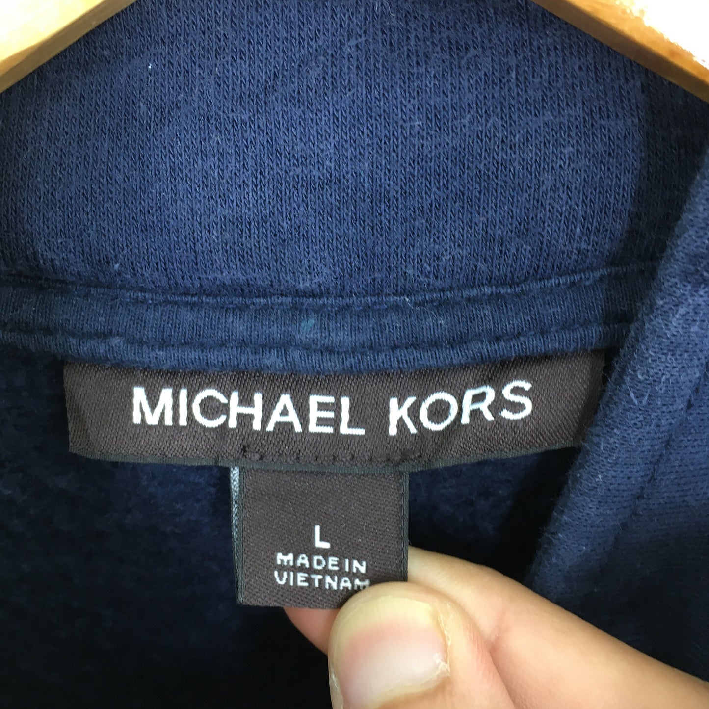 Michael Kors Usa Blue Half Zipper Sweatshirt Large