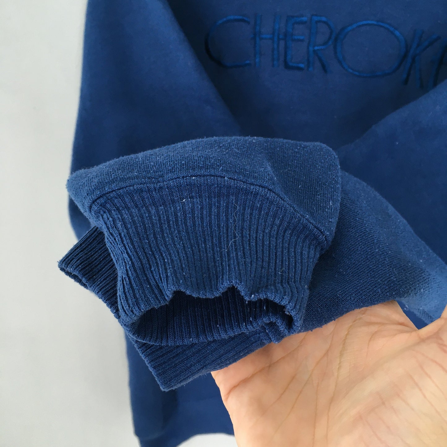 Cherokee Embroidery Blue Sweatshirt Large