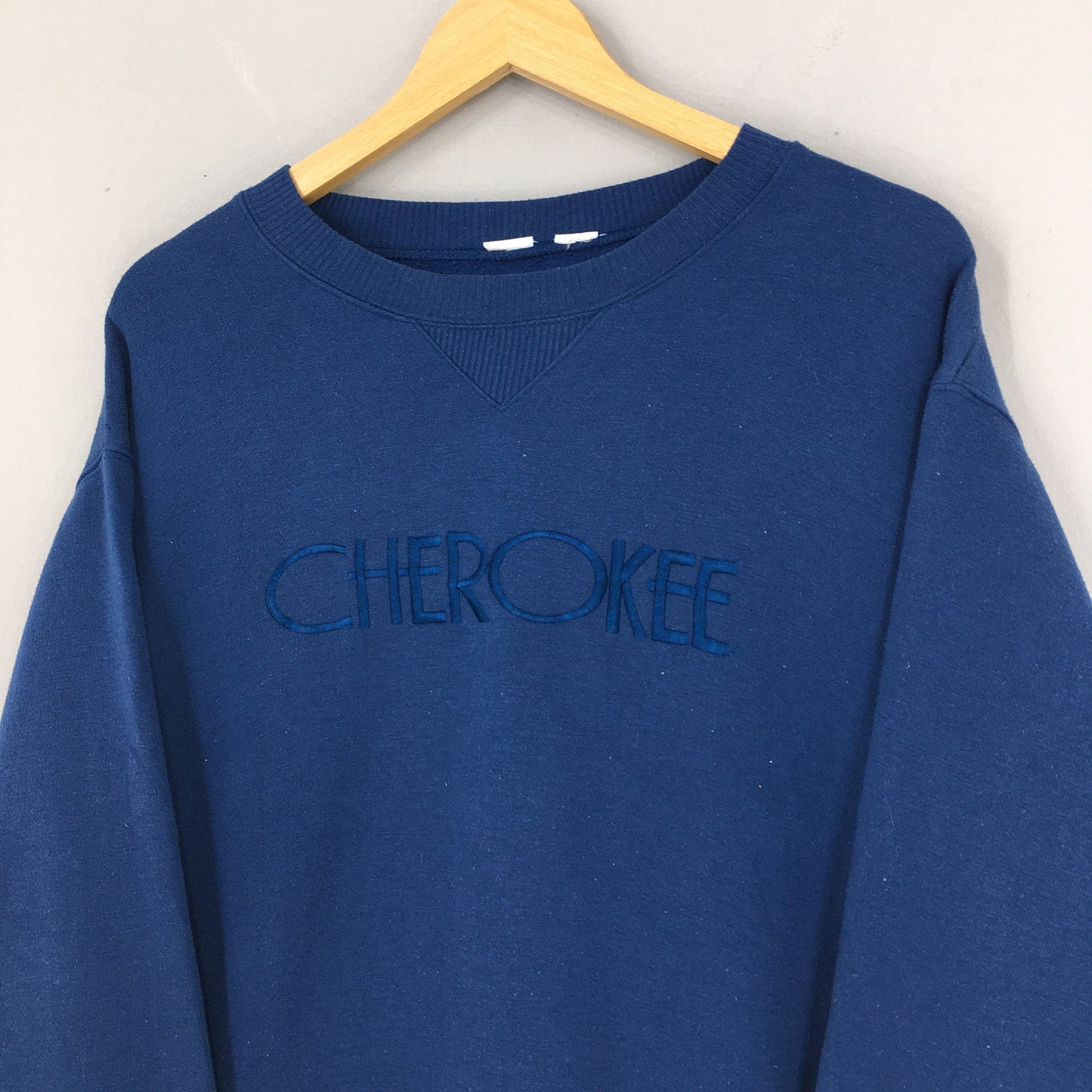 Cherokee Embroidery Blue Sweatshirt Large