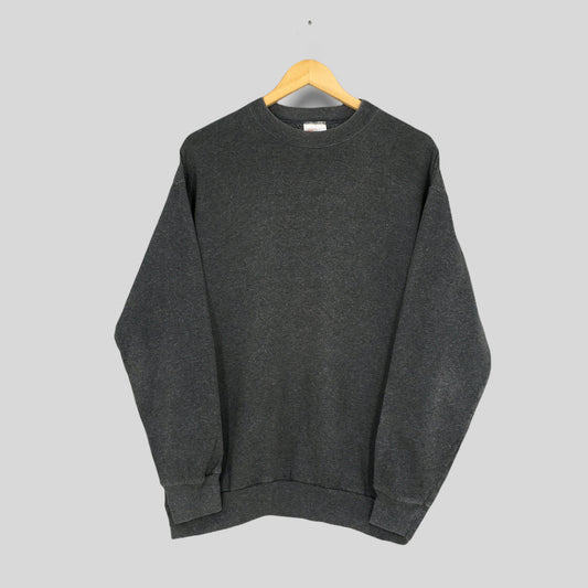 Hanes Gray Plain Sweatshirt Medium