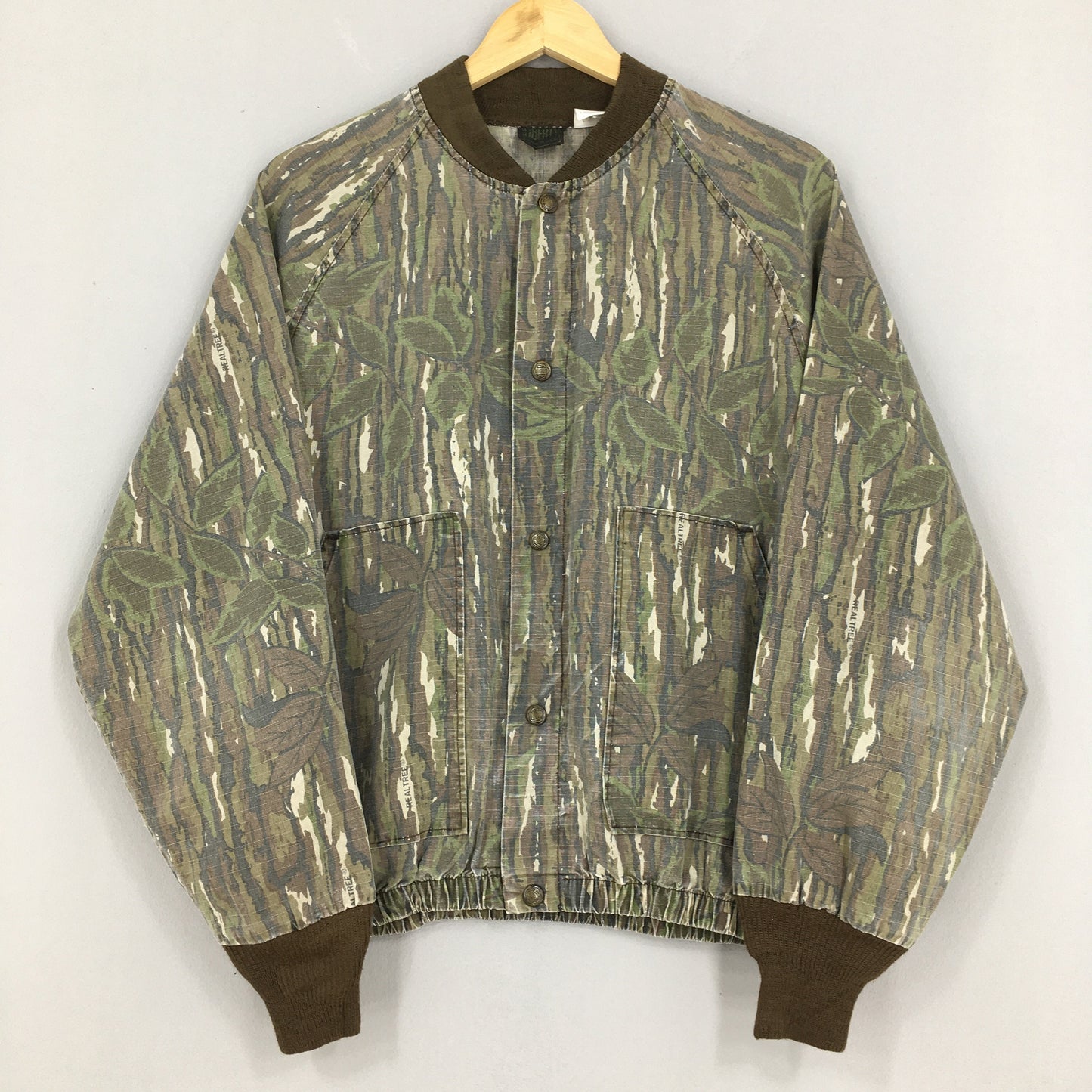 Camouflage Tree Button Jacket Medium