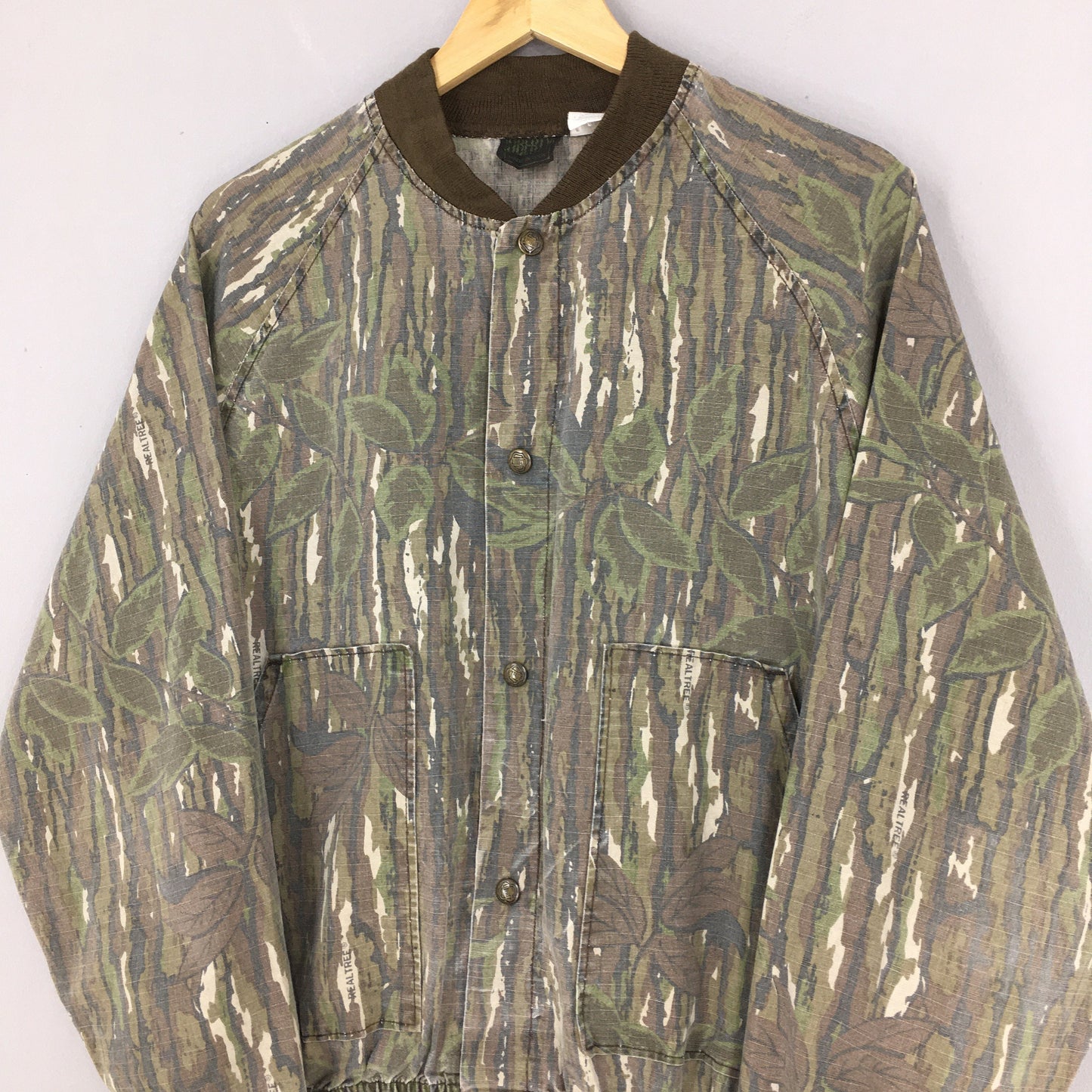 Camouflage Tree Button Jacket Medium