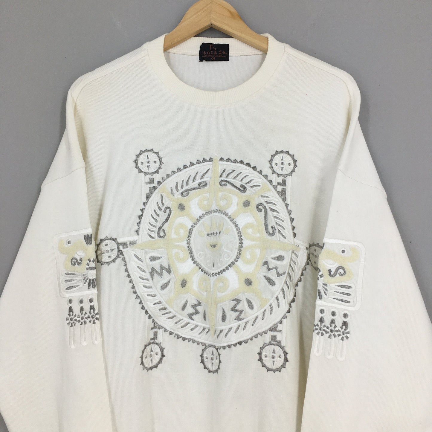 Santa Fe Japanese Designer Embroidery Sweatshirt Large