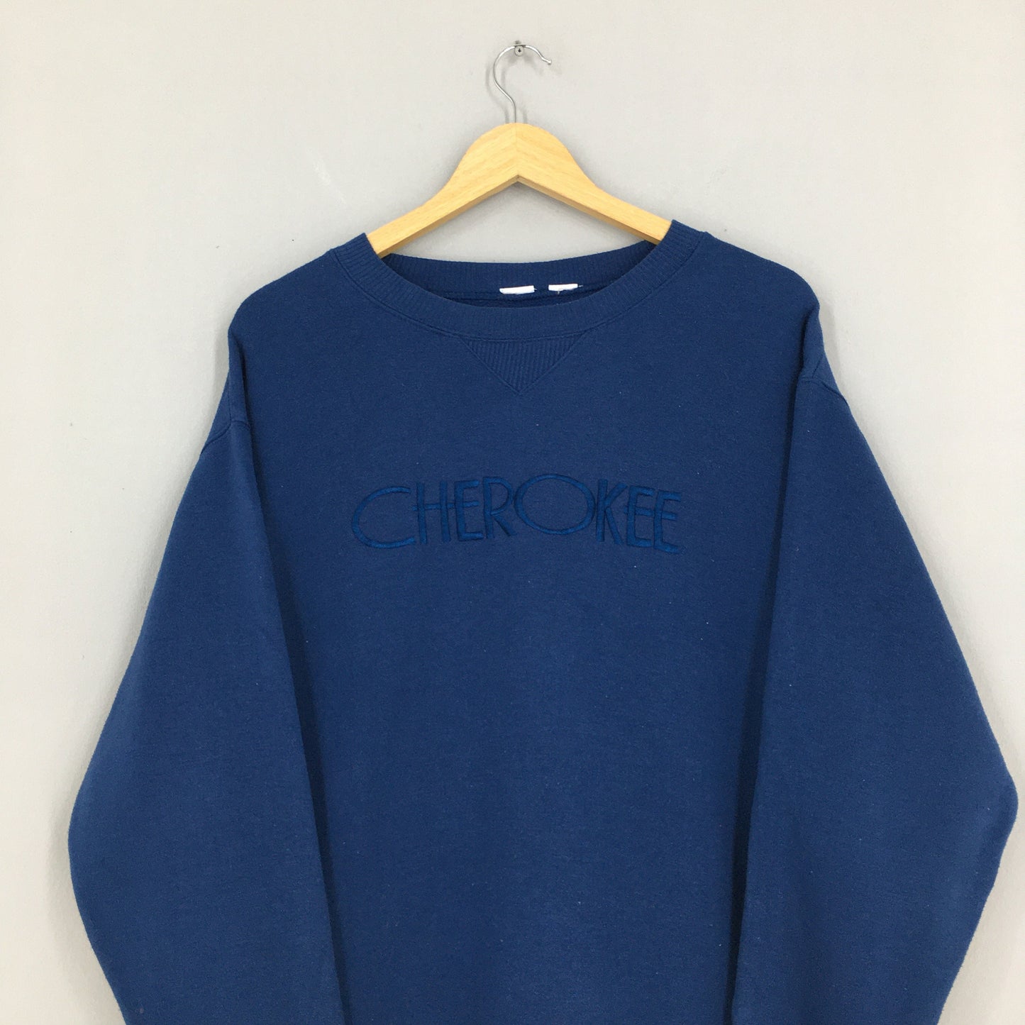 Cherokee Embroidery Blue Sweatshirt Large