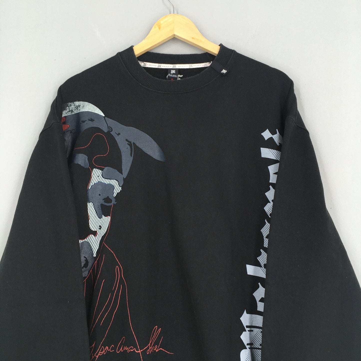 Makaveli Tupac Black Hip Hop Sweatshirt XLarge