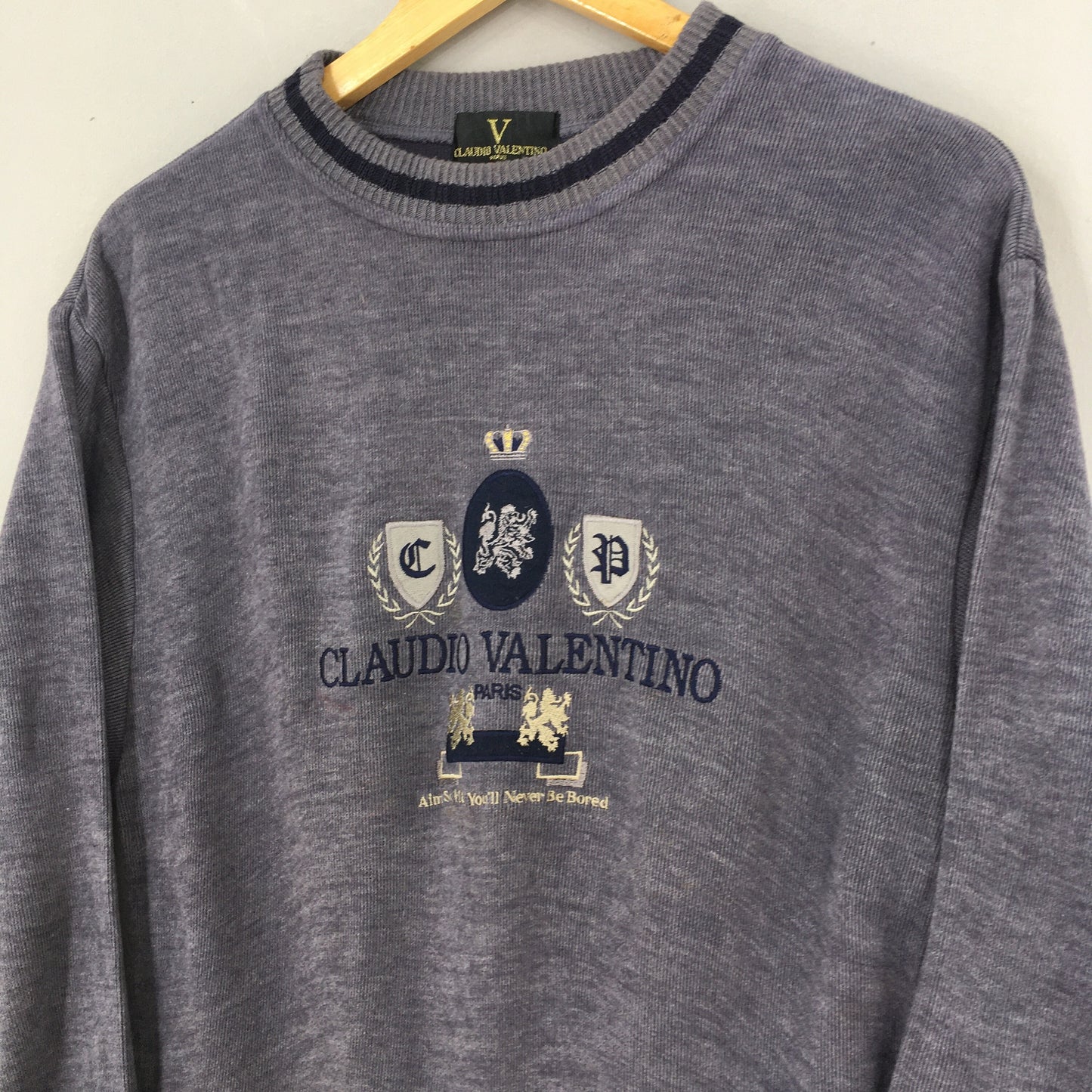 Claudio Valentino Gray Sweatshirt Medium