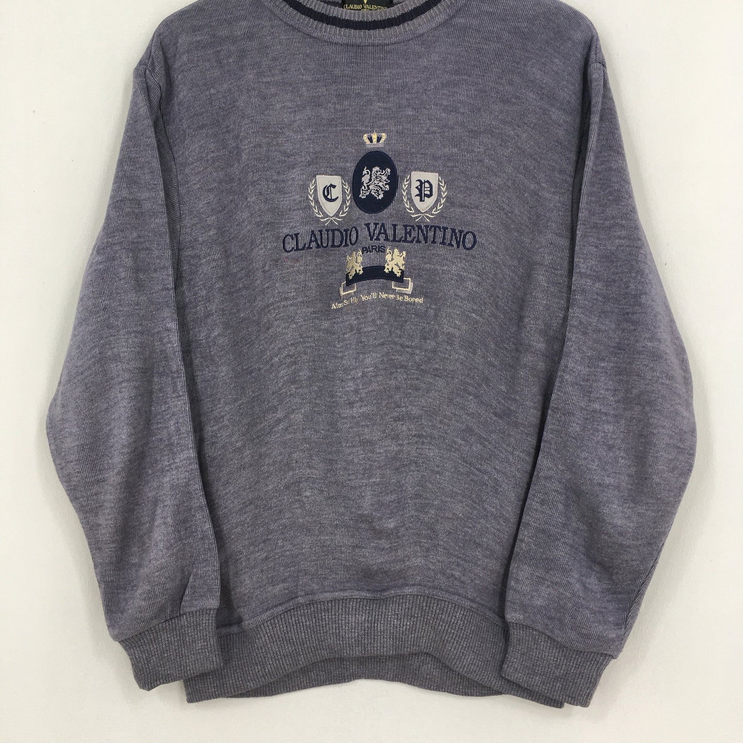 Claudio Valentino Gray Sweatshirt Medium