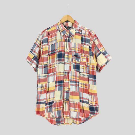 Patchwork Multicolor Checkered Flannel Shirt Medium