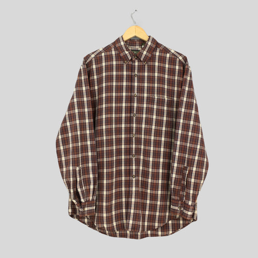 LL Bean Checked Flannel Medium