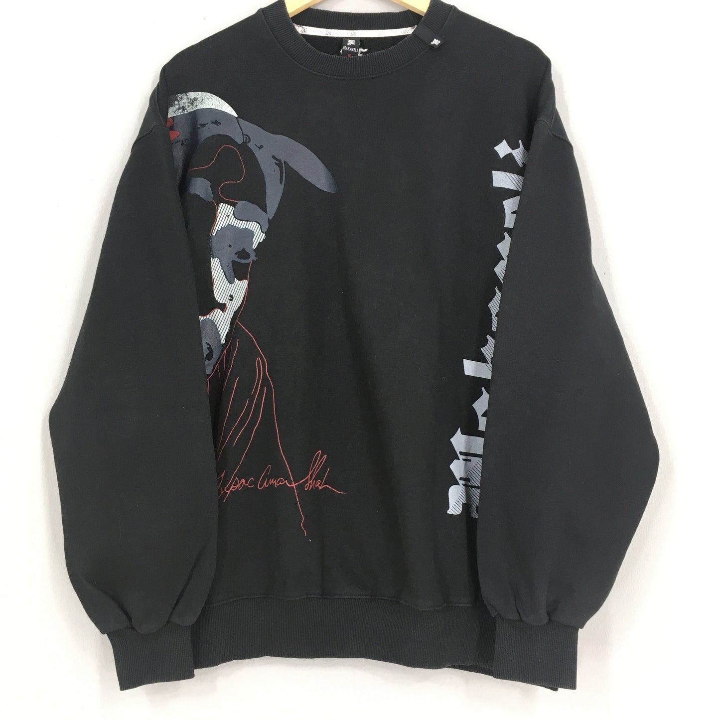 Makaveli Tupac Black Hip Hop Sweatshirt XLarge