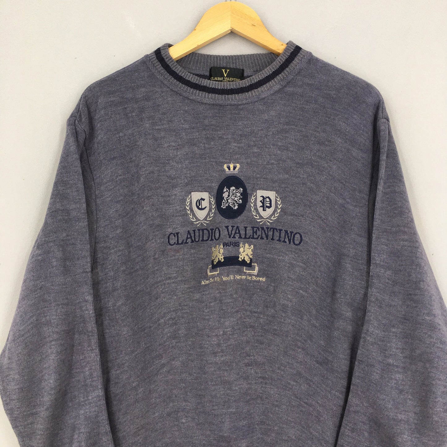 Claudio Valentino Gray Sweatshirt Medium