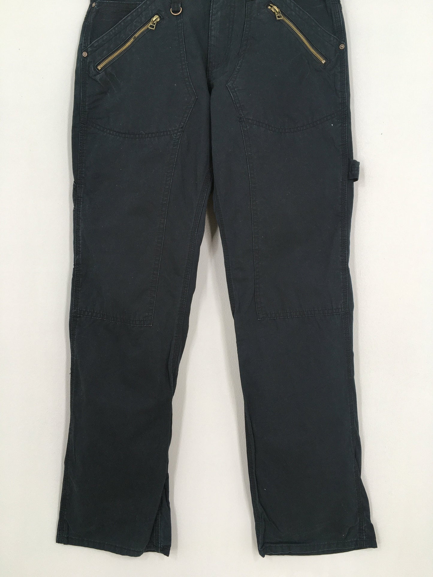 Japanese Streetwear Black Cargo Pants Size 34x32