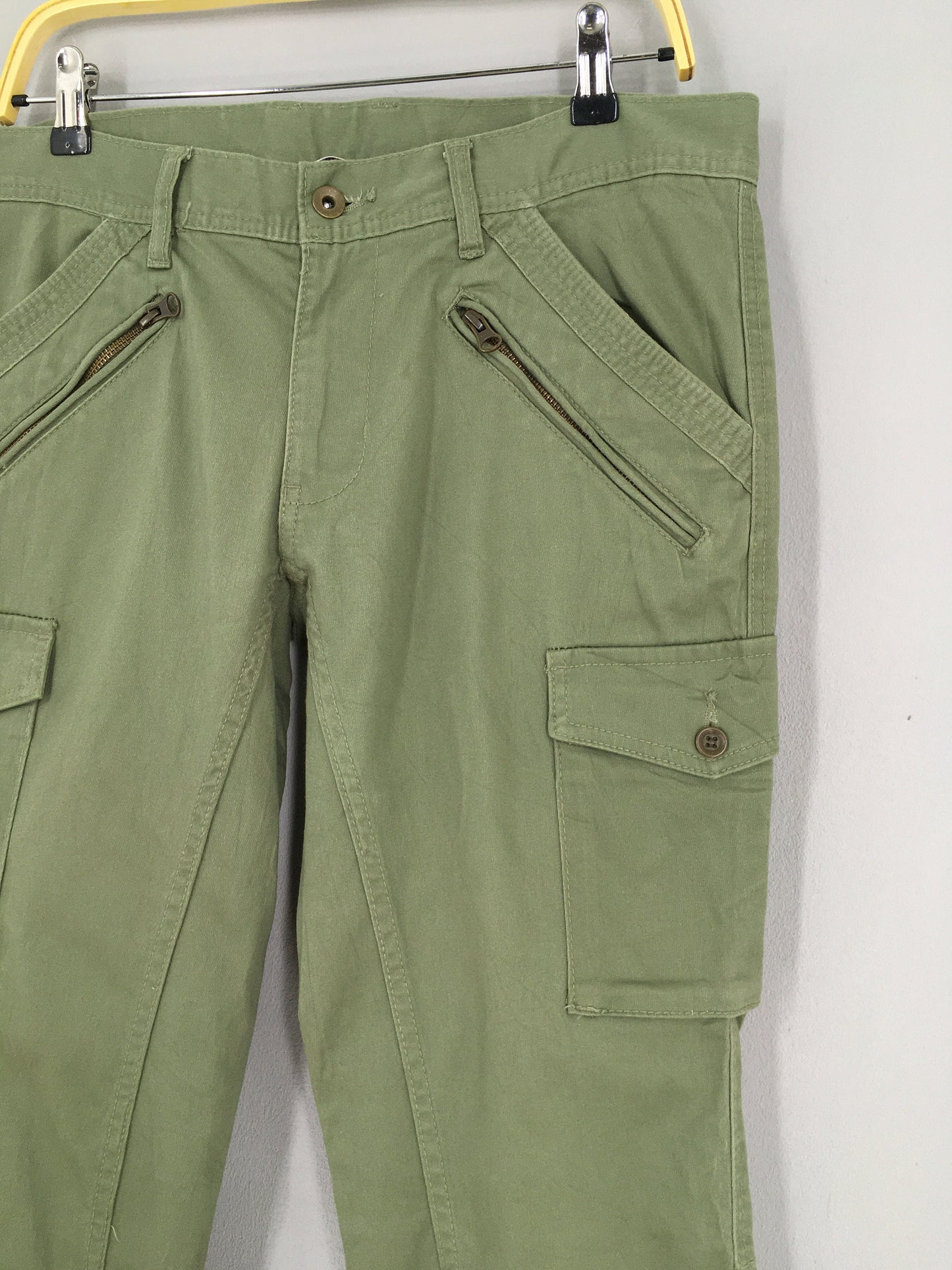 Nicole Japan Green Olive Cargo Pants Size 34x31