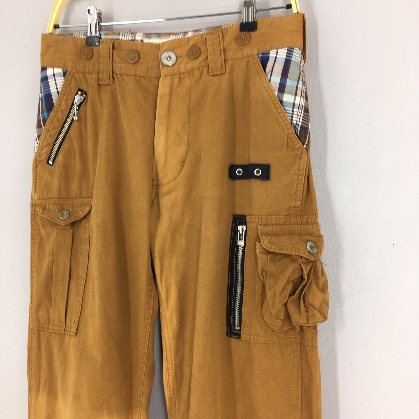 Japanese Cargo Pants Techwear Faded Brown Pants Size 30x32.5