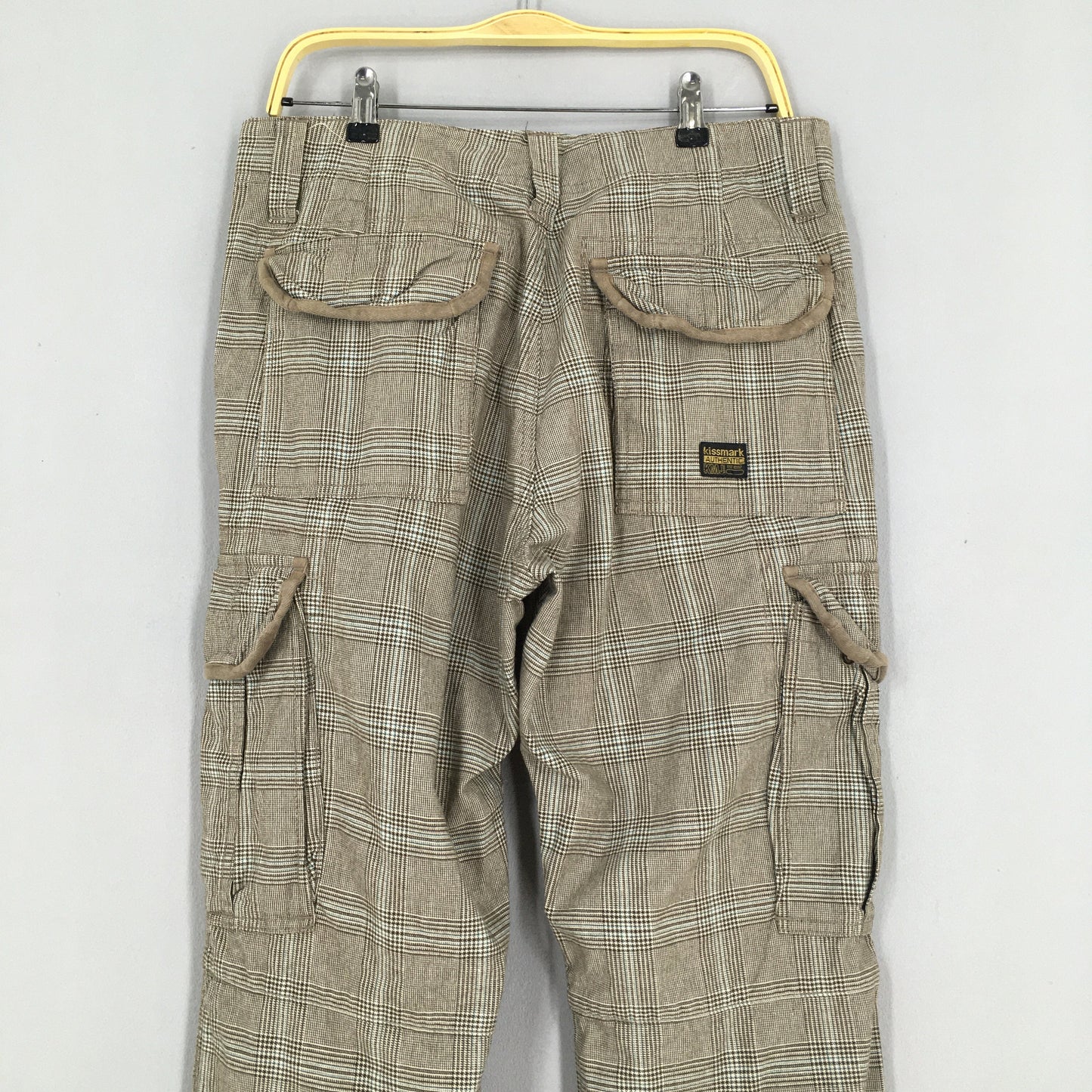 Japanese Kissmark Cargo Tartan Plaid Pants Size 34x32