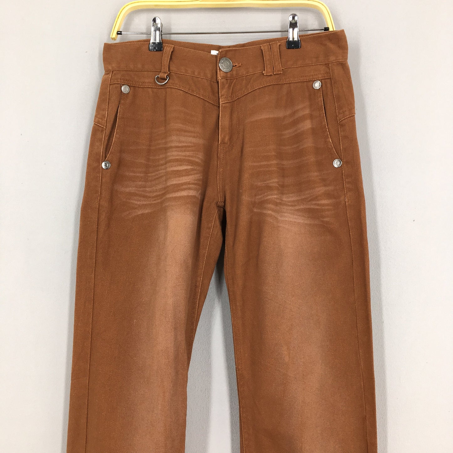 Japanese Lowbox Brown Acid Stoned Wash Jeans Size 30x31.5