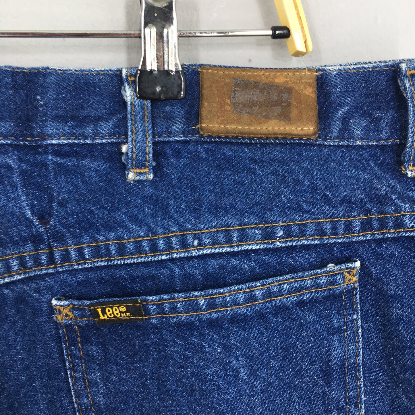 Lee Riders Blue Jeans Distressed Size 37x31