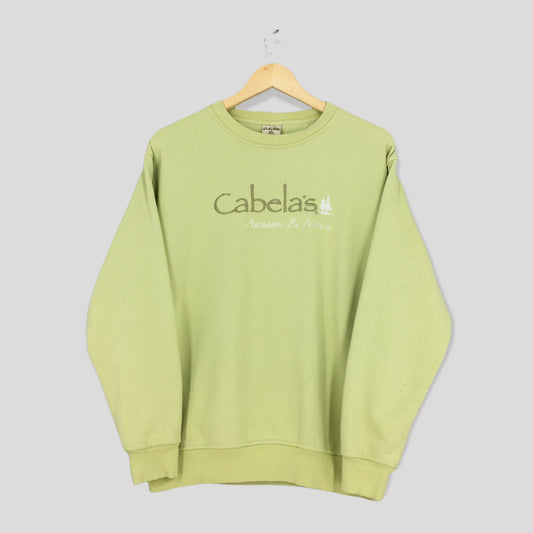 Cabela's Bass Pro Shop Green Sweatshirt Small