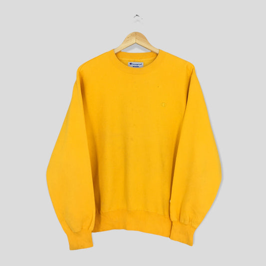 Champion Yellow Sweatshirt Medium