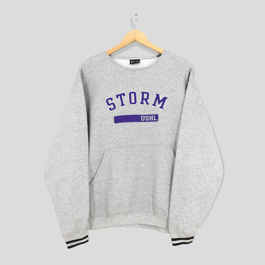 Tri City Storm Gray Sweatshirt Medium