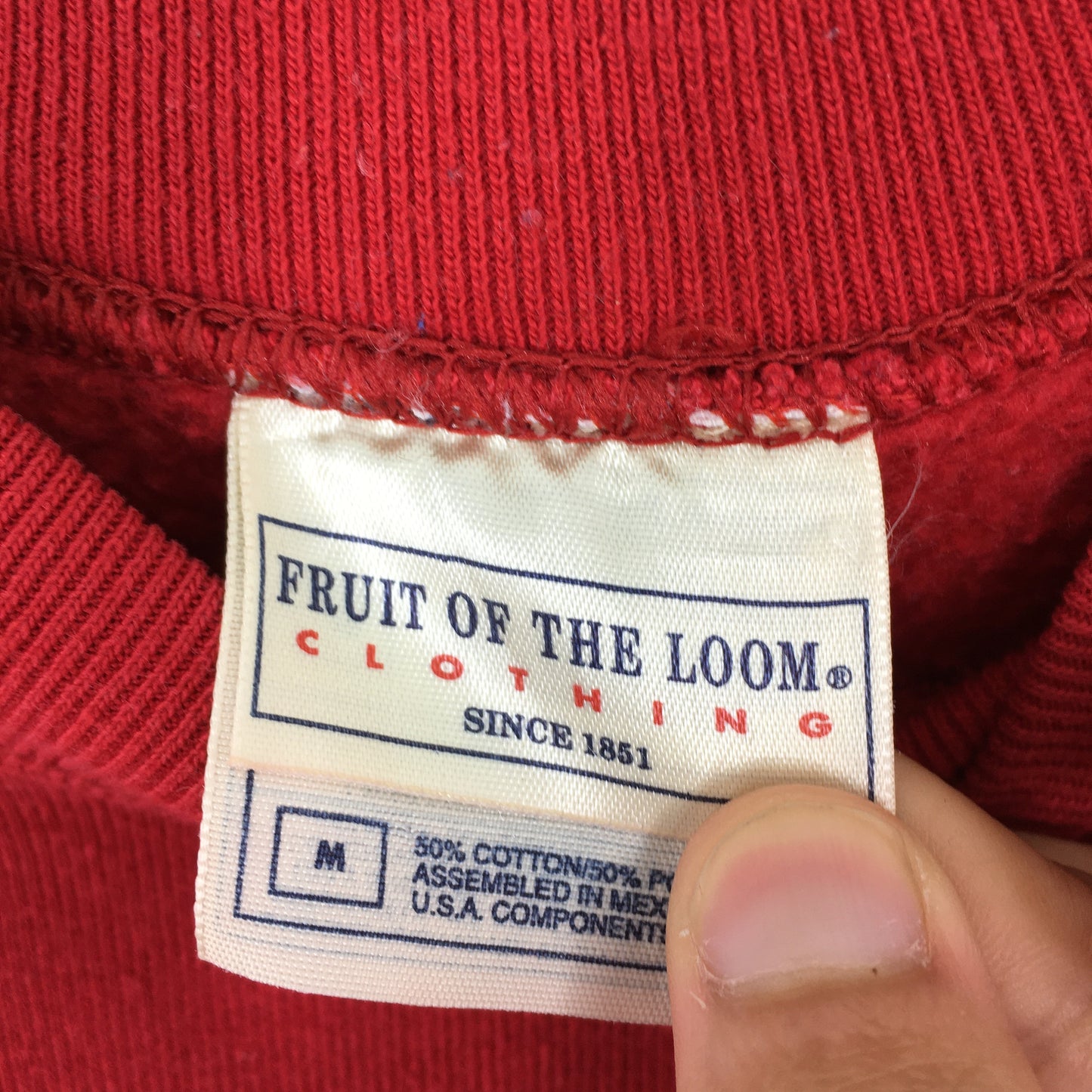 Fruit Of The Loom Chili Red Plain Sweatshirt Medium