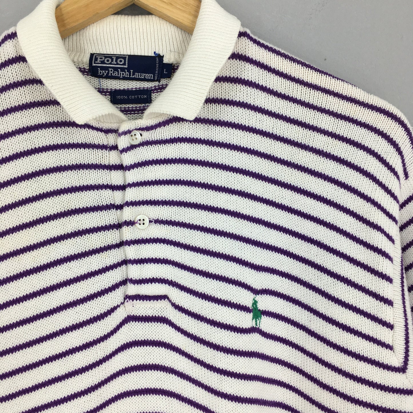 Polo Ralph Lauren Purple Stripes Polo Shirt Large