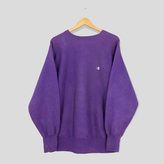 Champion Reverse Weave Purple Sweatshirt Large