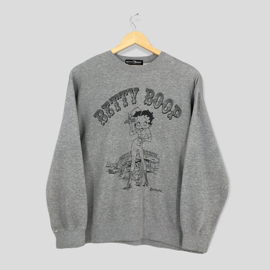 Betty Boop Cartoon Gray Sweatshirt Medium