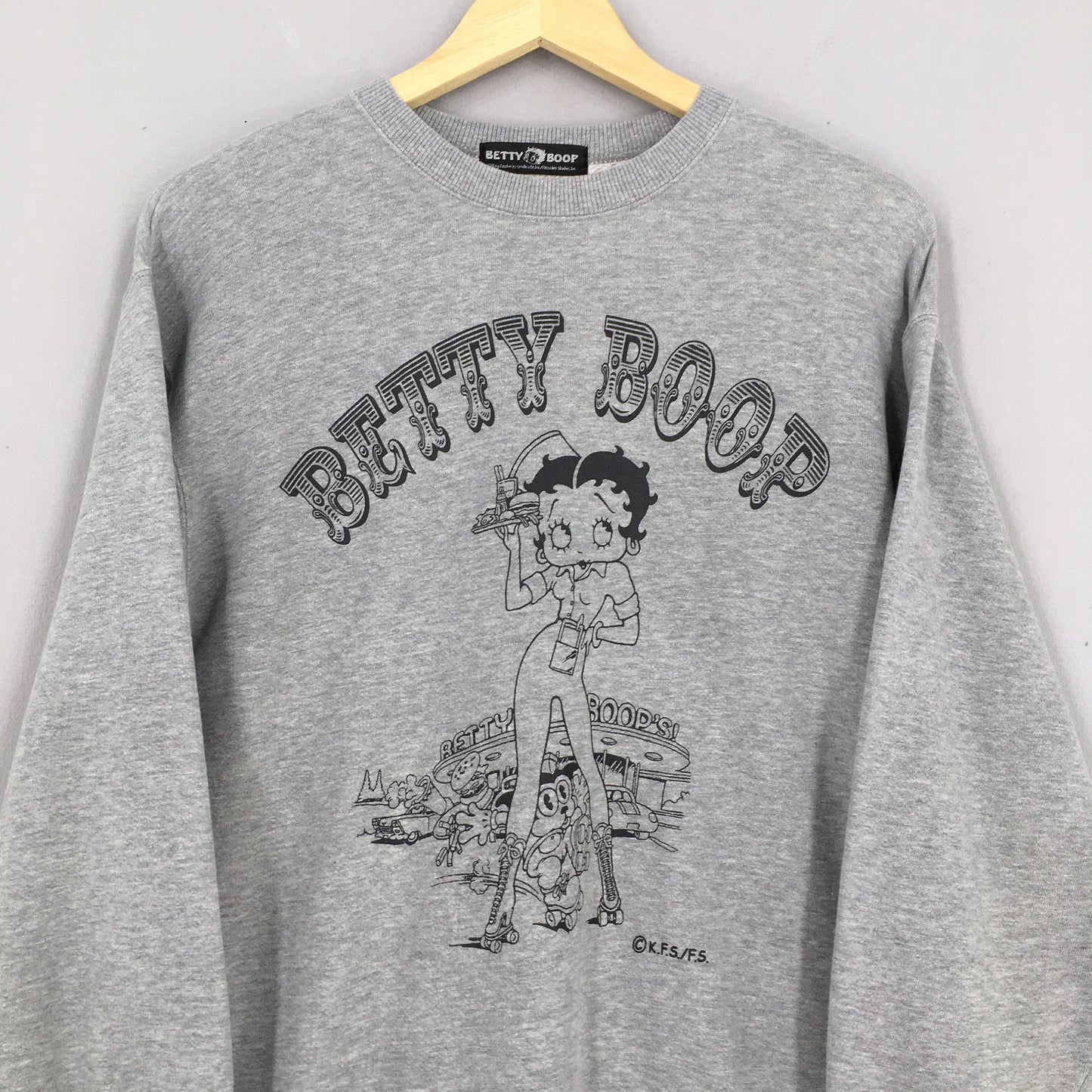 Betty Boop Cartoon Gray Sweatshirt Medium