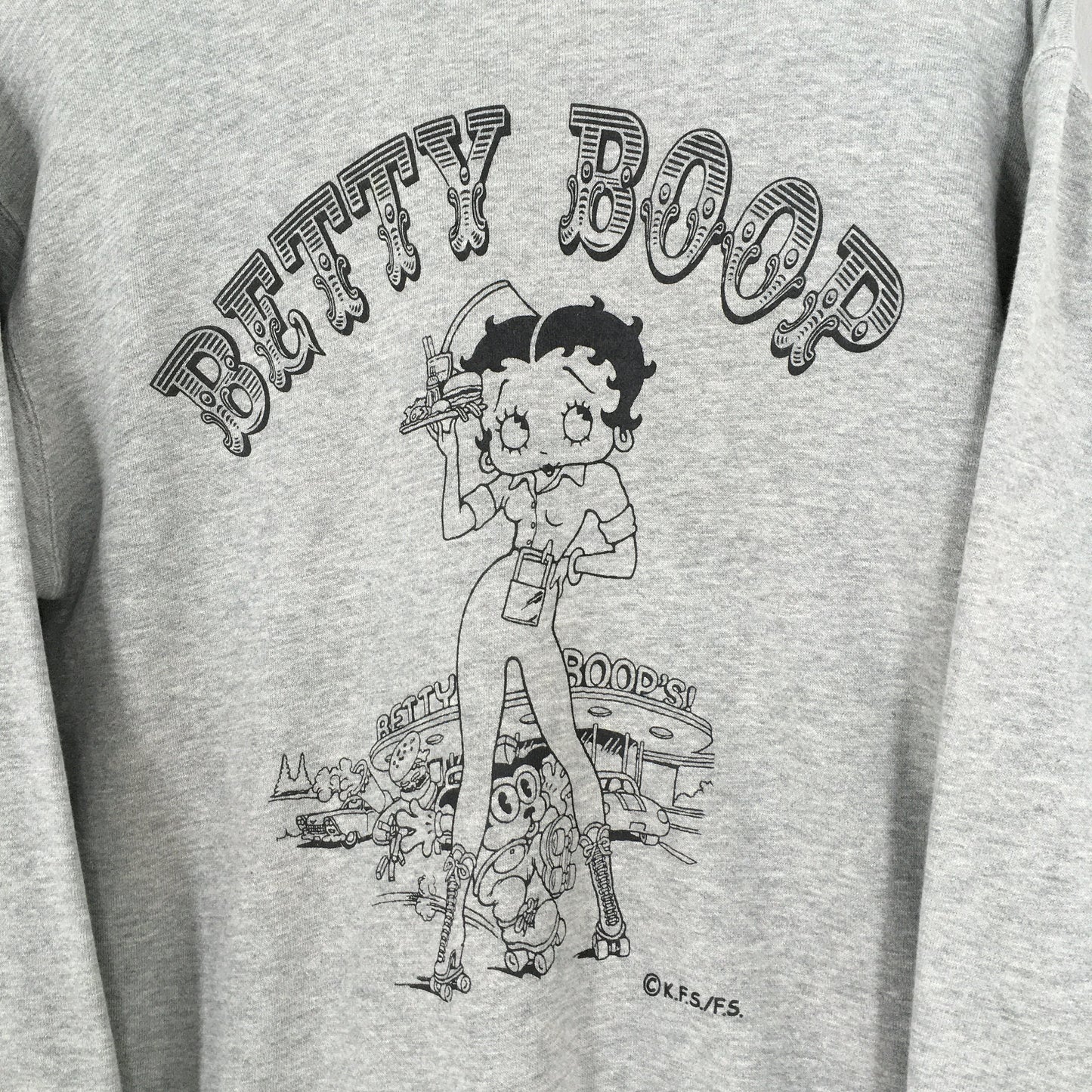 Betty Boop Cartoon Gray Sweatshirt Medium