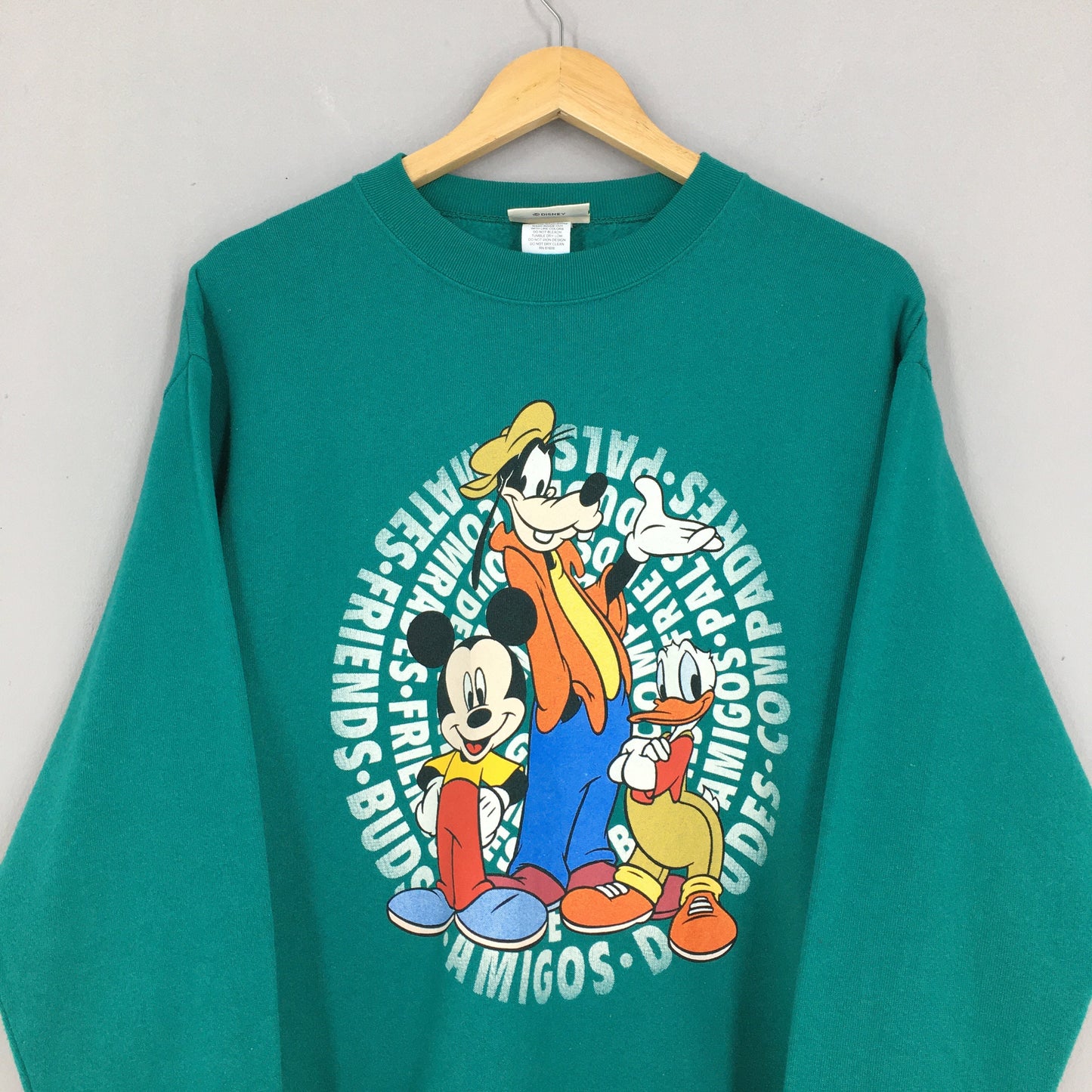 Mickey Mouse And Friends Green Sweatshirt Medium