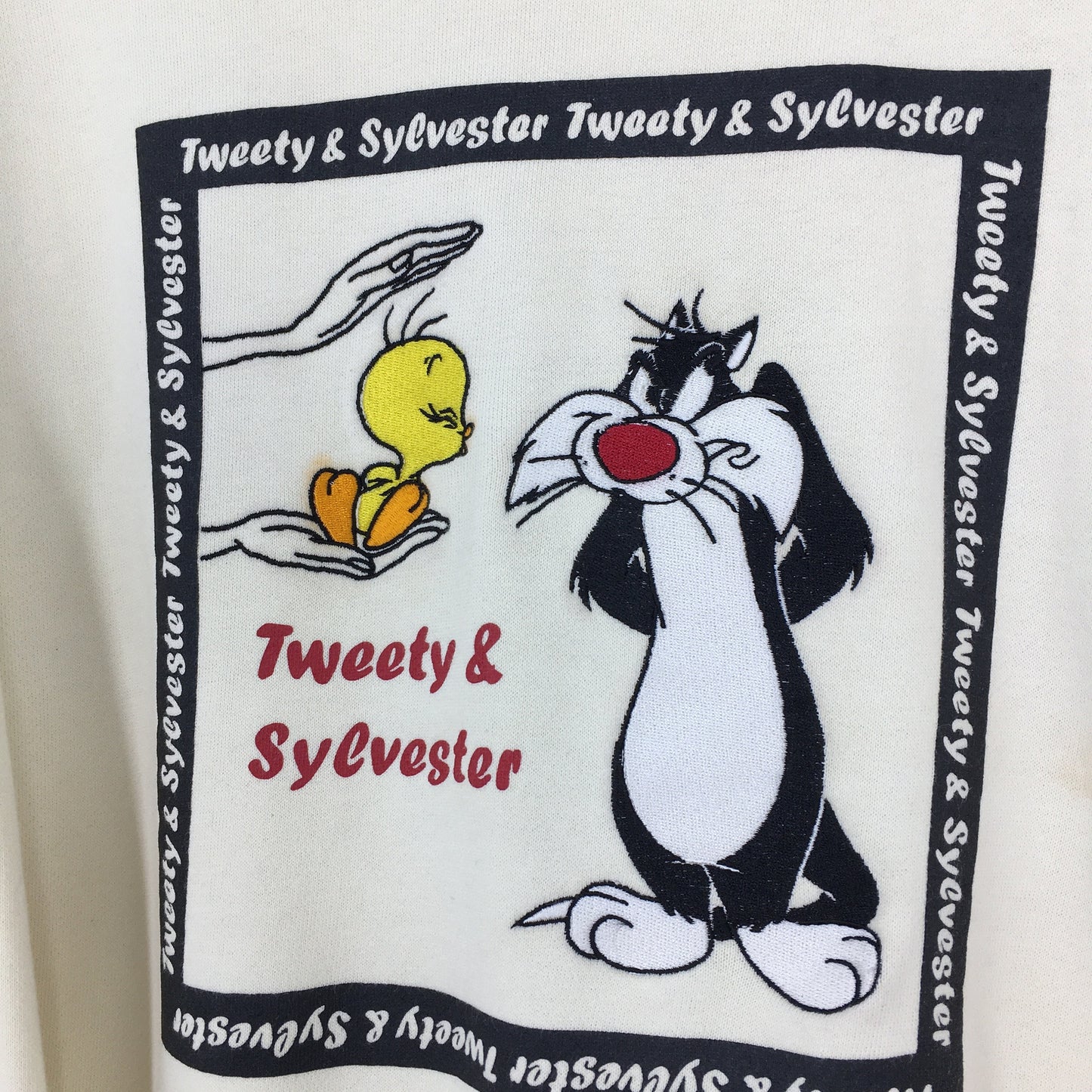 Tweety & Sylvester Embroidery Sweatshirt Large