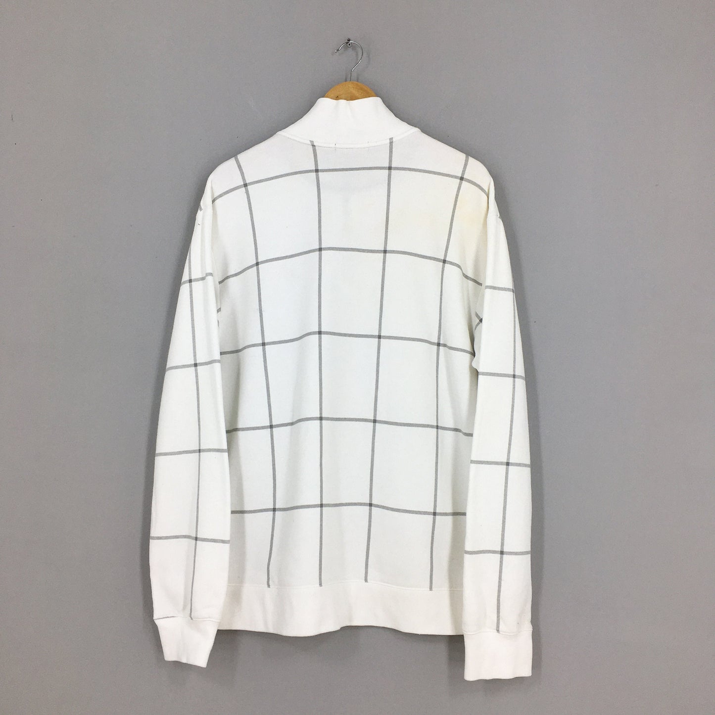 Nautica White Checkered Sweatshirt XLarge