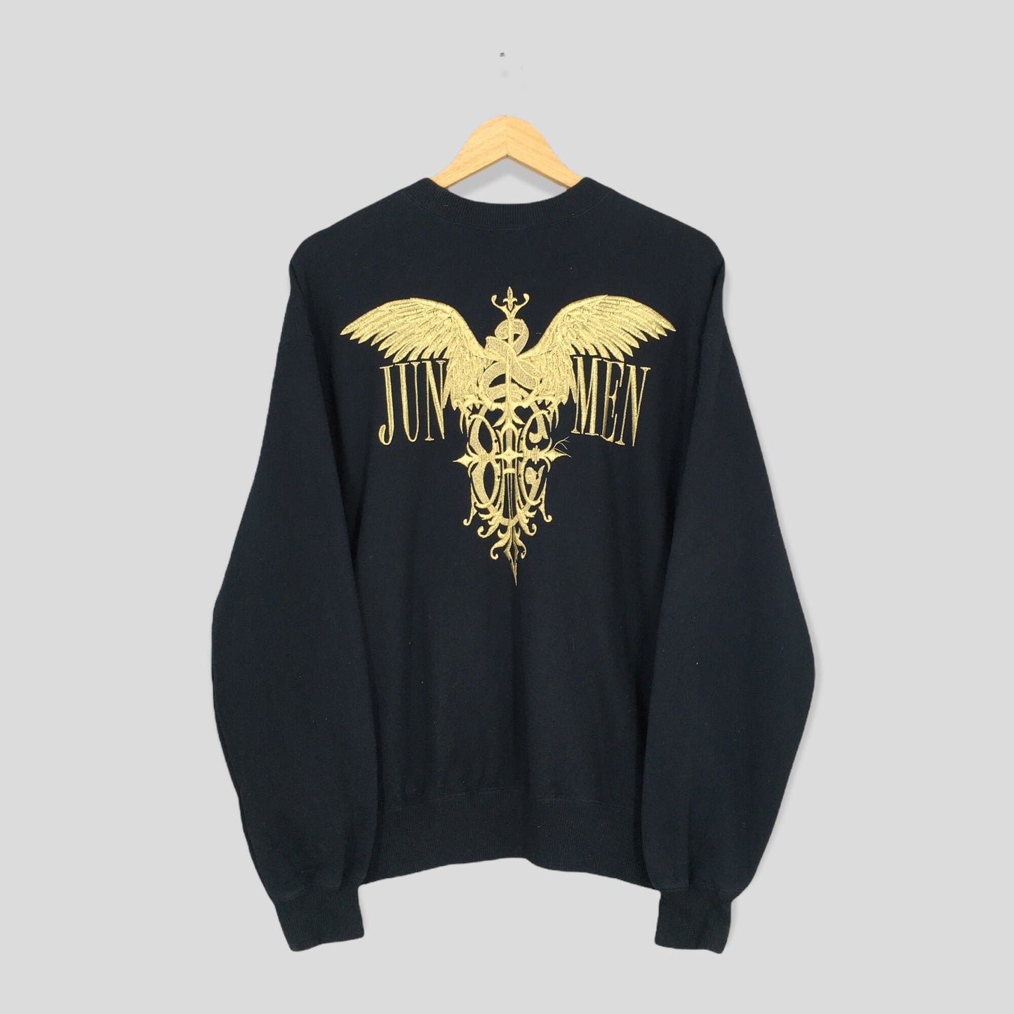 Jun Men Japanese Angel Wing Gold Sweatshirt Large