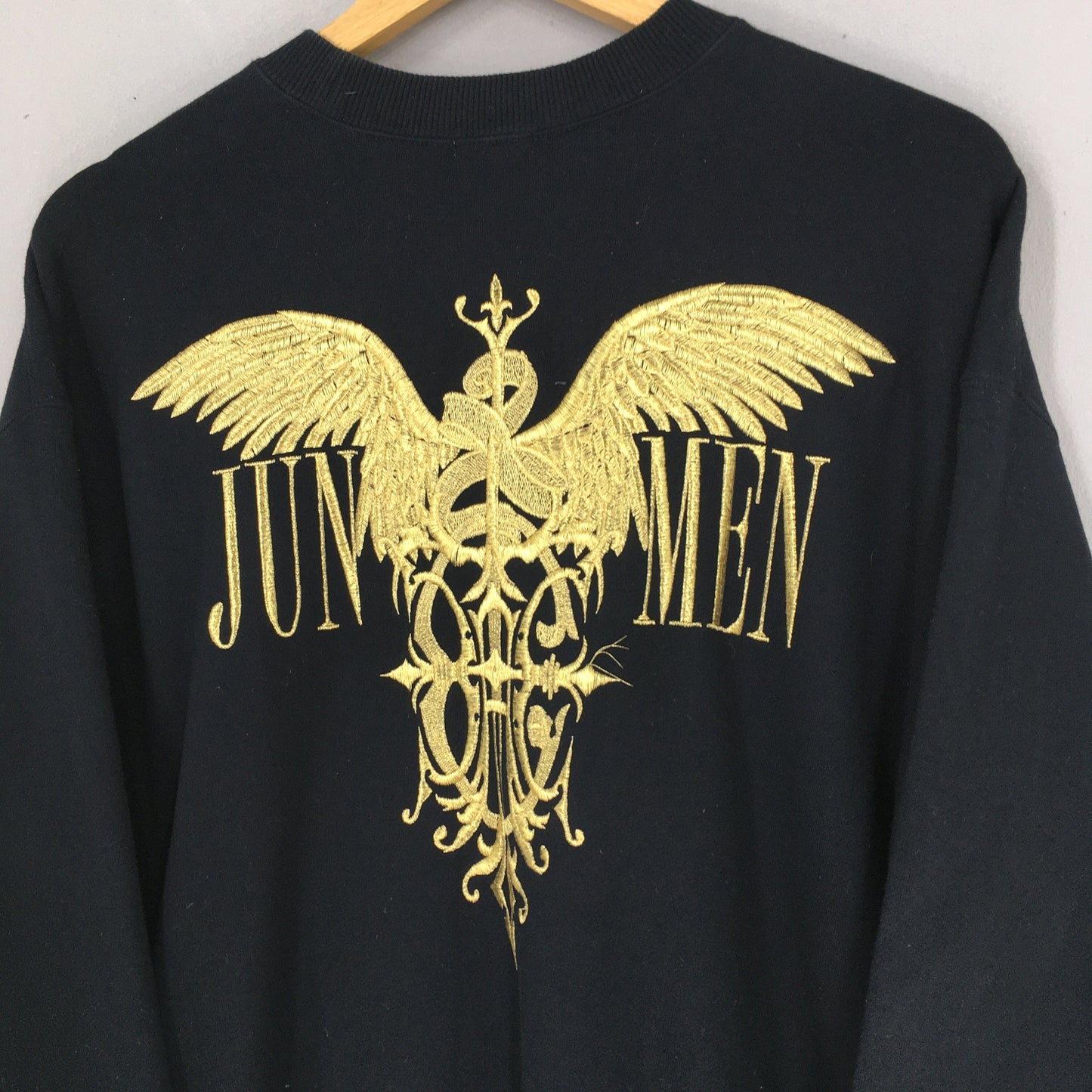 Jun Men Japanese Angel Wing Gold Sweatshirt Large