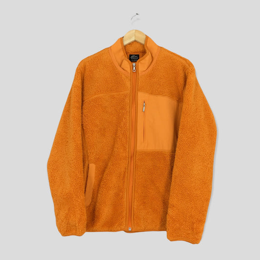 Plain Bulky Fleece Orange Sweatshirt XLarge