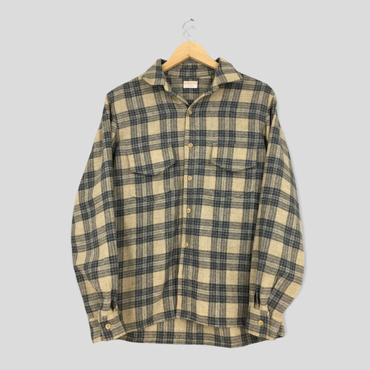 Checkered Brown Flannel Shirt Medium