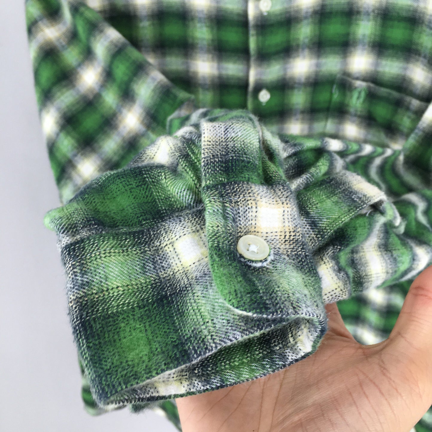 Hang Ten Green Checkered Flannel Large