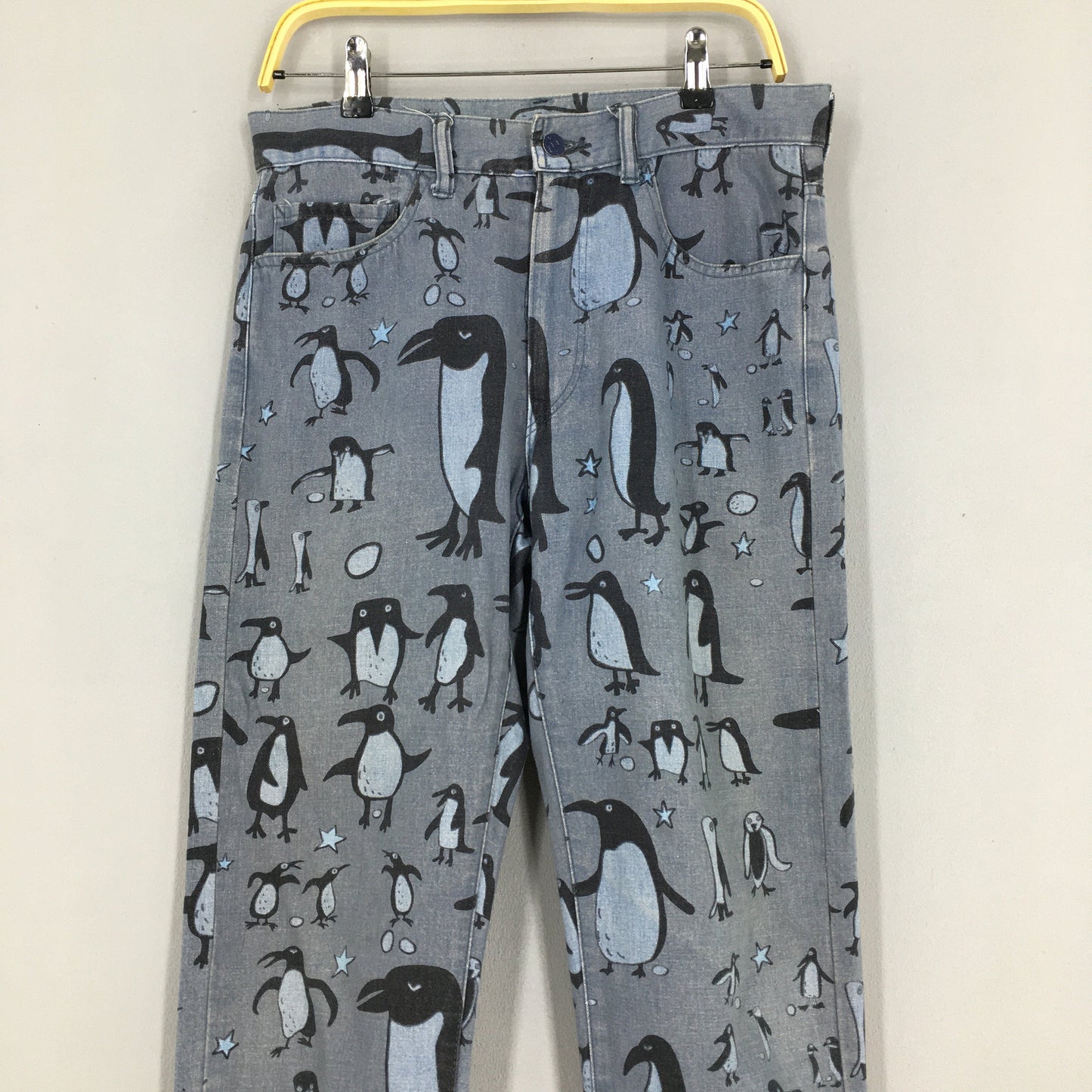 Bohemians Penguins Printed Pop Art Jeans Size 32x30