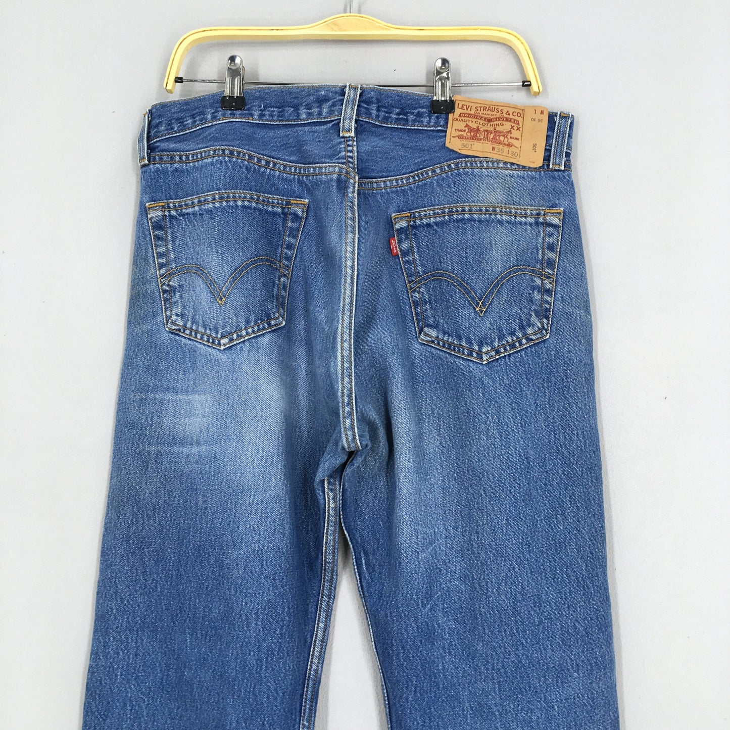 Levis 501 Faded Blue Stonewash Jeans Size 34x26.5