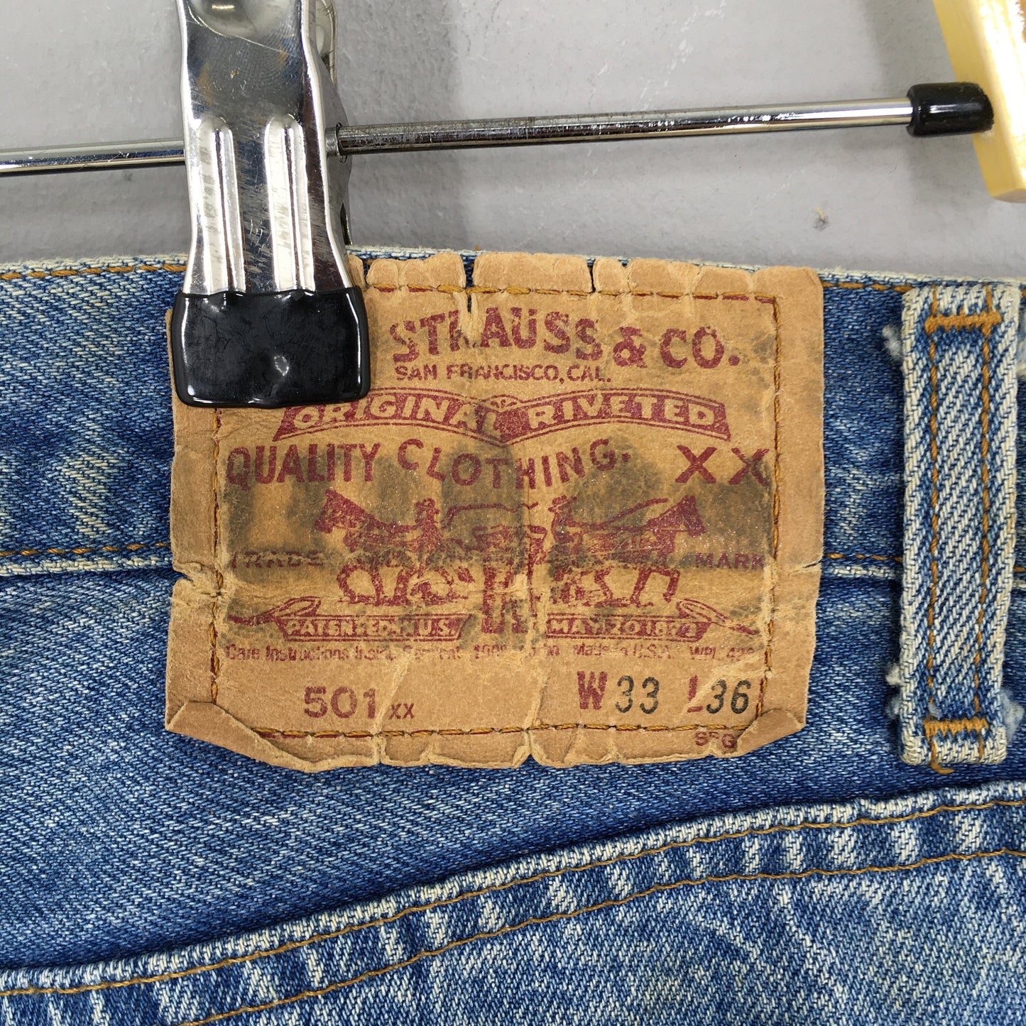 Levi's 501XX Stonewash Blue Dirty Jeans Size 30x33