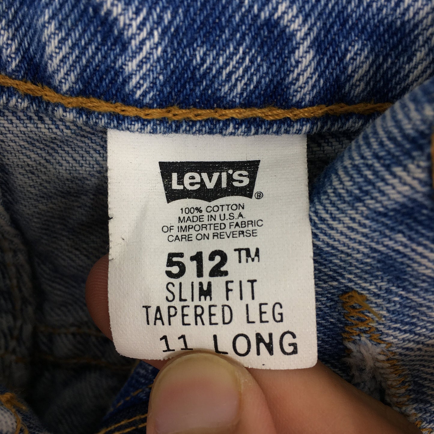 Levi's 512 Blue Tapered Leg Slim Fit Jeans Size 27x32