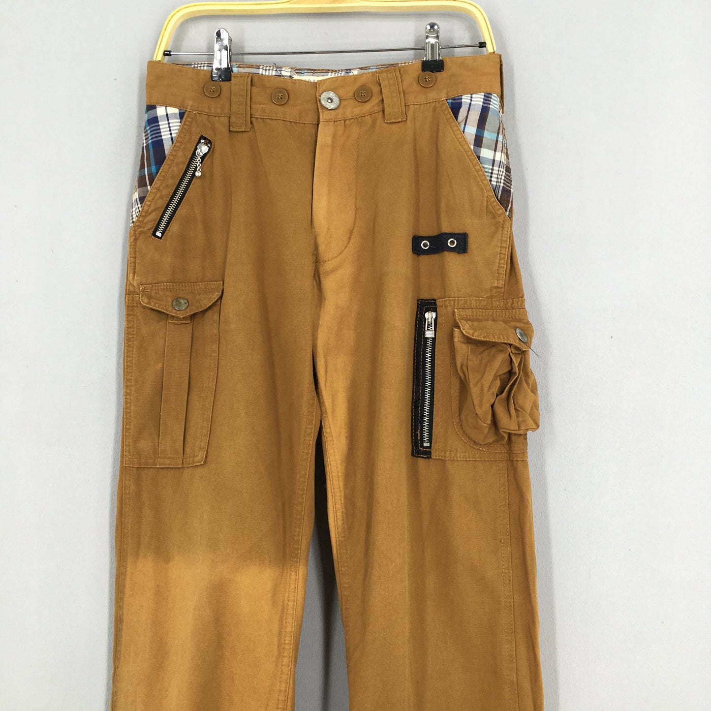 Japanese Cargo Pants Techwear Faded Brown Pants Size 30x32.5