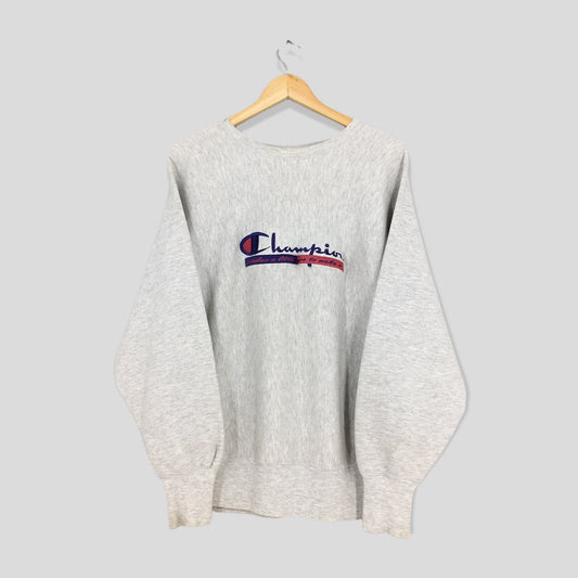 Champion Reverse Weave Script Logo Sweatshirt Medium