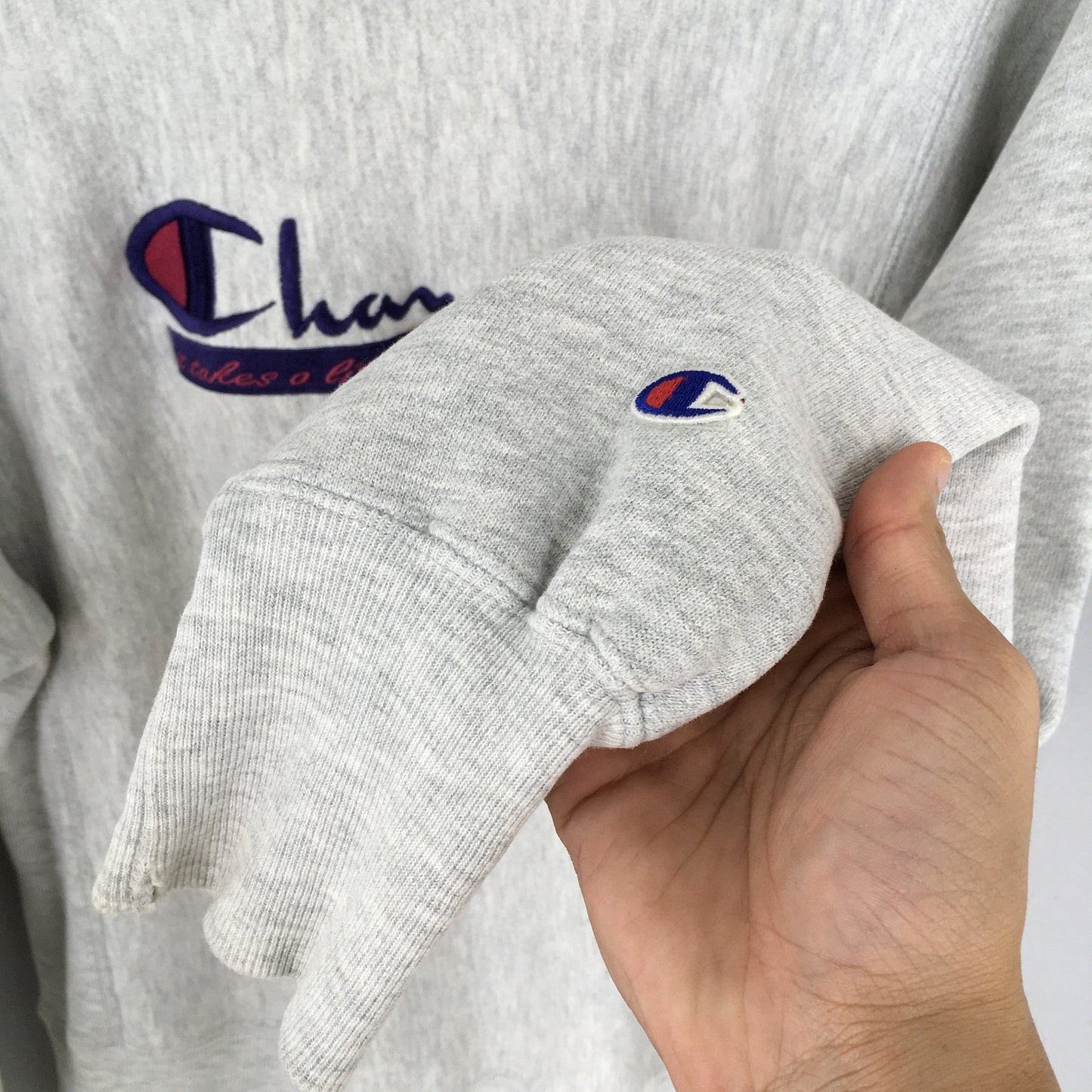 Champion Reverse Weave Script Logo Sweatshirt Medium