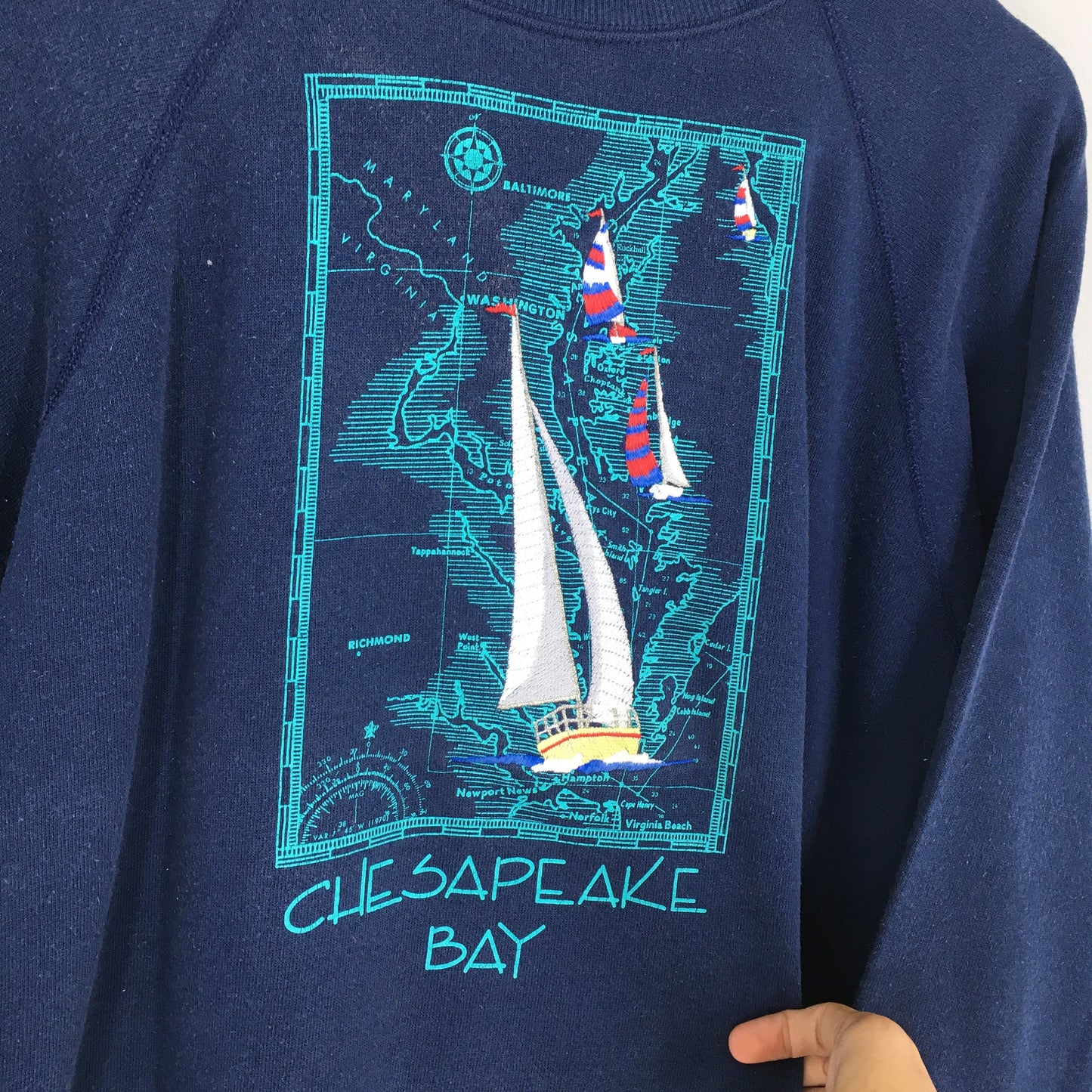 Chesapeake Bay Blue Sweater Large