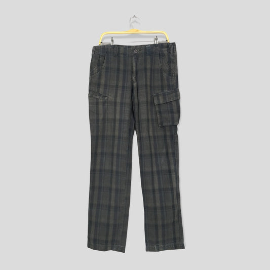 Three Point Six Japan Tartan Plaid Cargo Pants Size 34x32