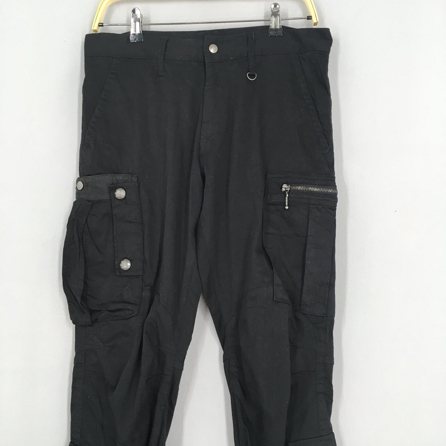 Semantic Design Cargo Black Bondage Pants Size 31x33